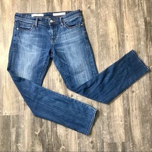 Pilcro and the Letterpress Hyphen Medium Wash Straight Leg Jeans Anthropologie